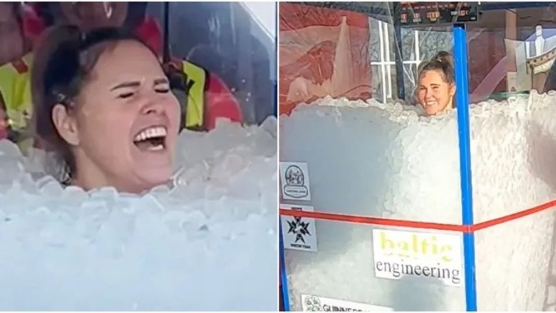 Chilling Feat: Polish Woman Sets Guinness Record by Standing in Ice for Over 3 Hours